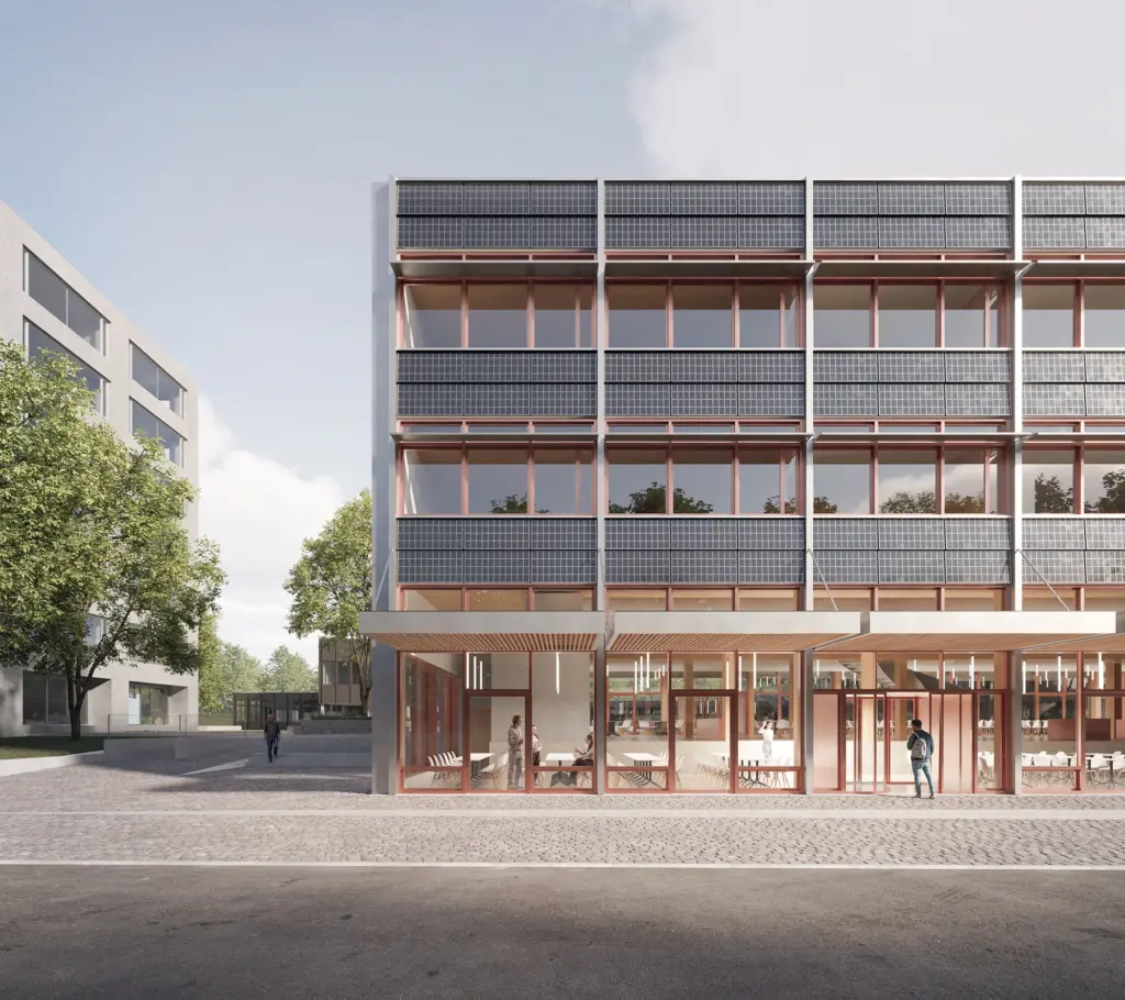 Sanierung und Erweiterung Berufsfachschule / Sanierung Gymnasium Langenthal Visualisierung außen