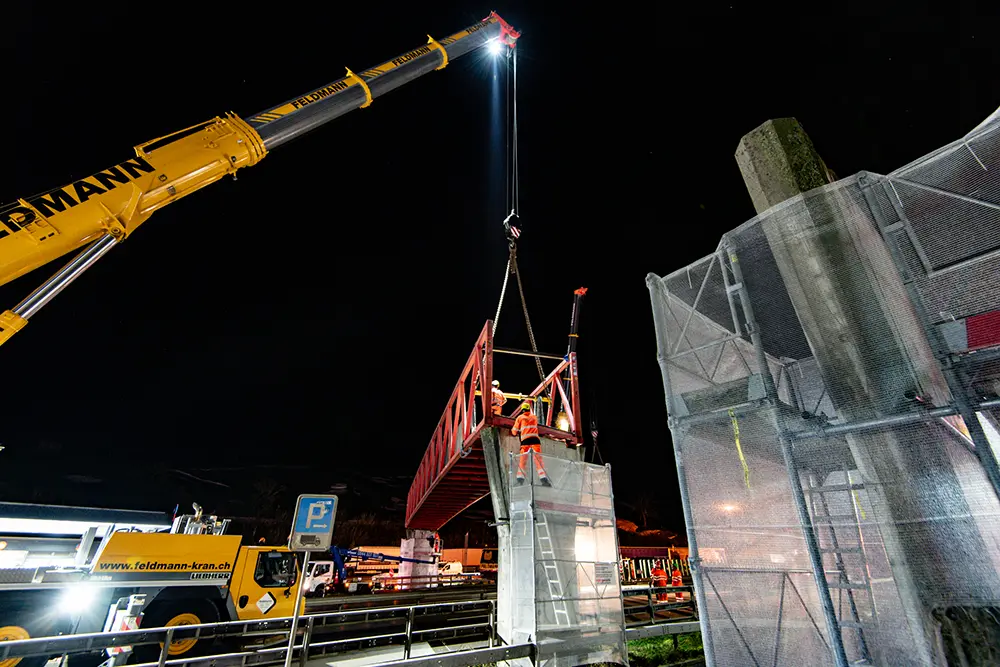 Sanierung Fussgängerbrücke Raststätte Fuchsberg