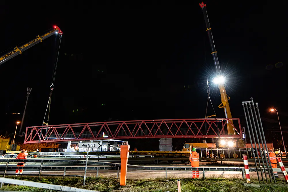 Sanierung Fussgängerbrücke Raststätte Fuchsberg