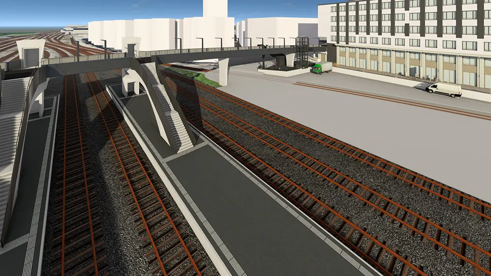 Bülach Nord Gehweg Passerelle über SBB Gleise